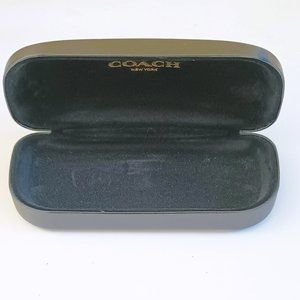 Coach Leather Clamshell Sunglass Case Black Hard Shell Eyeglasses